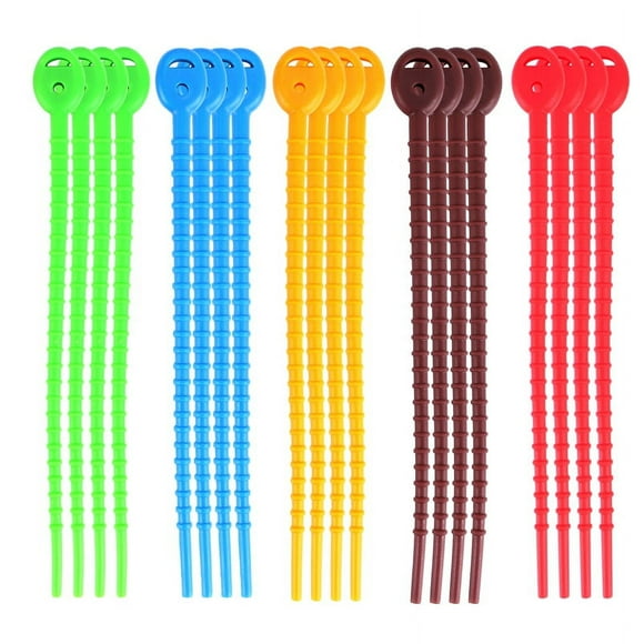 20 PCS Silicone Cable Ties, Zip Ties, Bag Seal Clips, , Bread Ties, Rubber Twist Ties for Home Office