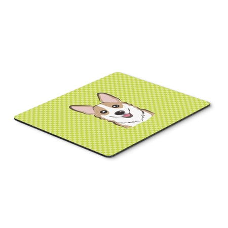 Checkerboard Lime Green Corgi Mouse Pad Hot Pad or Trivet price history on PriceWatchPro