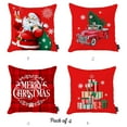 thumbnail image 2 of Decorative Christmas Themed Throw Pillow Cover Set of 4 Square 18" x 18" White & Red for Couch, Bedding, 2 of 7