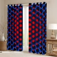 thumbnail image 2 of Navy Blue And Red Window Curtains Bedroom 52"Wx63"L,3D Geometric 30%-50% Blackout Curtains Abstract Geometry Honeycomb Curtains & Drapes Modern Fashion Window Treatments 2 Panels, 2 of 6