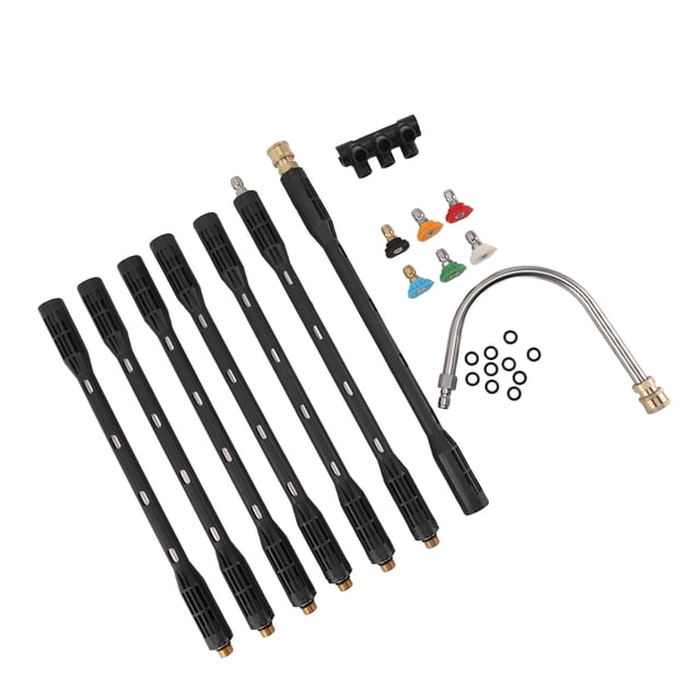 Varitas De Extensión Para Limpieza De Canalones, Lanza Versátil De Acero Inoxidable Para Lavadora A Presión, Conector Inoxidable De 1/4 De Pulgada Con Carcasa Negra Para