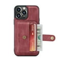 thumbnail image 5 of SaniMore for iPhone 14 Pro 6.1" Magnetic Clasp Detachable Wallet Case, Premium PU Leather Case with Card Slot Shockproof Protective Case for iPhone 14 Pro Women Men, Red, 5 of 8