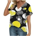 thumbnail image 4 of Summer Tops for Womens V Neck Tee Shirts Dot Point Printed T Shirt Short Sleeve Tops Loose Fitted T-Shirt Pullover Sweater Blouses Comfort Casual Tee Shirts Beach Vacation Clothes, 4 of 6