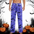 thumbnail image 2 of CONZONE Halloween Pajama Pant for Men Elastic Waist Drawstring Hallowmas Printed Mens Lounge Pants Soft Sleepewear Pjs Bottoms with Pockets, 2 of 5