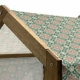 thumbnail image 5 of Eastern Pet House, Vintage Mosaic Design of Florets Zigzag Borders Oval Details, Outdoor & Indoor Portable Dog Kennel with Pillow and Cover, 5 Sizes, Forest Green Pale Pink, by Ambesonne, 5 of 5