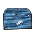 thumbnail image 2 of Haiem Sharks on White Blue Striped Print Toaster Covers 2 Slice Wide Slot,Bread Dust Cover & Fingerprint Protection,Bread Machine Cover,Appliance Covers, 2 of 7