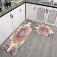 thumbnail image 3 of 2 Piece Bohemian Light Pink Ethnic Rug Rug Kitchen Rug Set, Decor Kitchen Rugs, Absorbent Non-Slip Washable Floor Mats, Home Indoor Runner Rugs 17"x47"+17"x30", 3 of 7