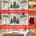 thumbnail image 6 of Tie Up Valance Curtain for Kitchen,Merry Xmas Pine Tree Holly Berry Rod Pocket Short Curtains Adjustable Tie-Up Shade Valances,Christmas Ball Snowflakes Window Treatment for Bathroom Living Room, 6 of 8