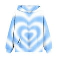 thumbnail image 6 of Kids Tie Dye Hoodies Sweatshirt Boys Girls Heart Print Hooded Pullover Shirt with Kangaroo Pocket Valentine's Day Hoodies, 6 of 6