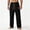 A_ Black, variant on Men's Logo Patch Corduroy Pants, Elastic Waist Drawstring, Relaxed Fit Casual Retro Trousers Black XXXL