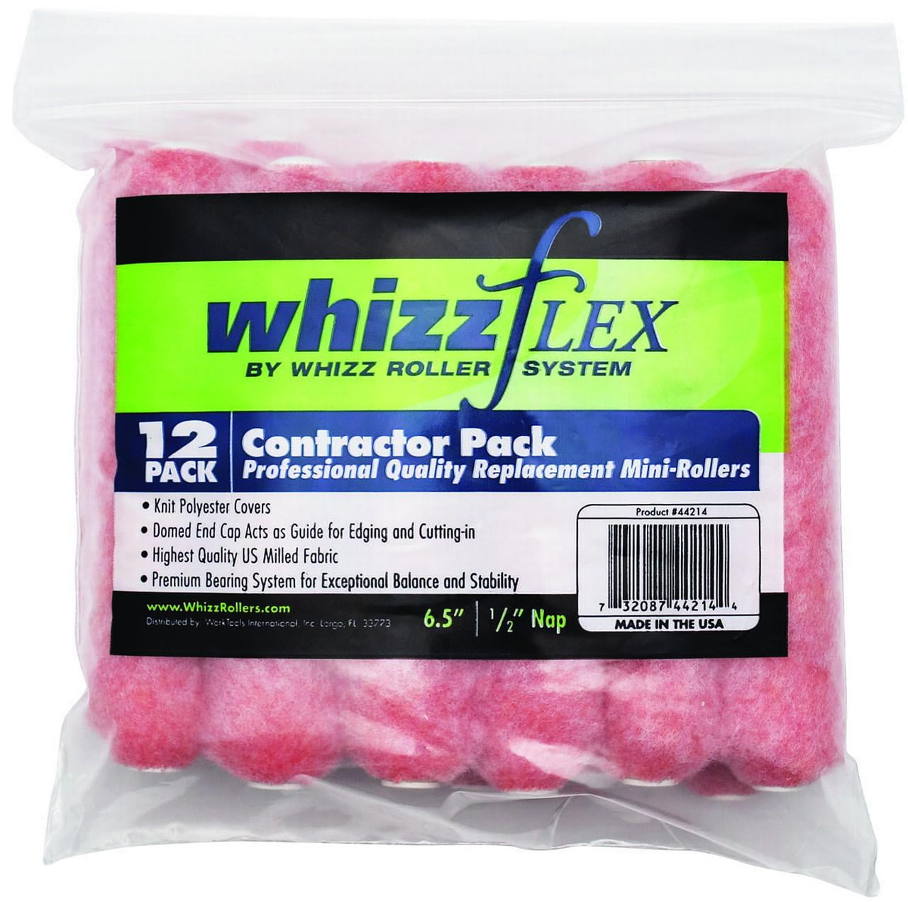 WHIZZ 44214 Paint Roller Cover, Flat, Primer, Stain Paint, 1/2 in Thick