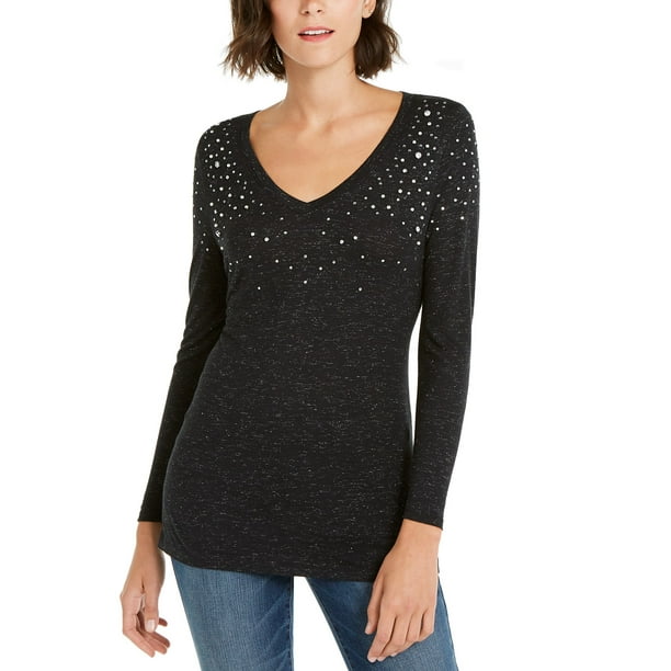 embellished v neck