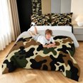 thumbnail image 3 of Manfei Farmhouse Camouflage King Size Comforter Sets, Mid Century Camo Comforters King Size, Desert Tan, Gray Reversible, 3-Piece, 1 Comforter and 2 Pillowcases, 3 of 7