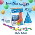 thumbnail image 2 of Premium Snow Cone Syrup Kit: 16-Ounce Bottles of Cherry, Blue Raspberry, Peach Mango, Sharkleberry, Green Apple, and Tropical Punch Syrups with 20 Cups and Straws, 2 of 5