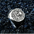 thumbnail image 3 of K-KED Gothic Spade Rose Skull Ring Stainless Steel Men's Lucky Signet Ring Biker Punk-13, 3 of 6