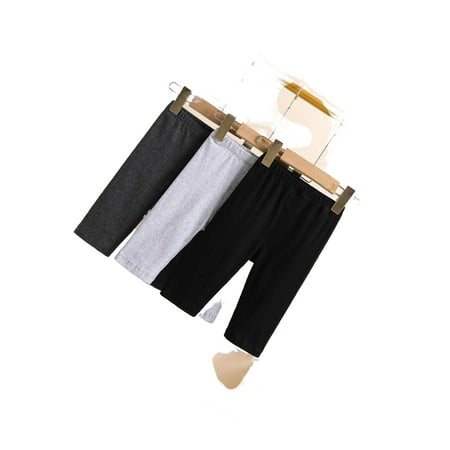 

3pcs Plain Biker Shorts Multicolor Toddler Girls Leggings (Girl s)