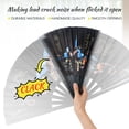 thumbnail image 4 of Ventilador de mano plegable SYNTECSO para rave, UV Glow y Drag Queen, 4 of 7