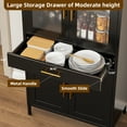 thumbnail image 4 of Gaeanet 73" H Metal Arched Cabinet with 4 Door &1 Drawer, Arched Bookcase with 2 Shelves,Modern Farmhouse Versatile Bookshelf for Home Office, Bedroom,Kitchen,Black,Assembly Required, 4 of 7