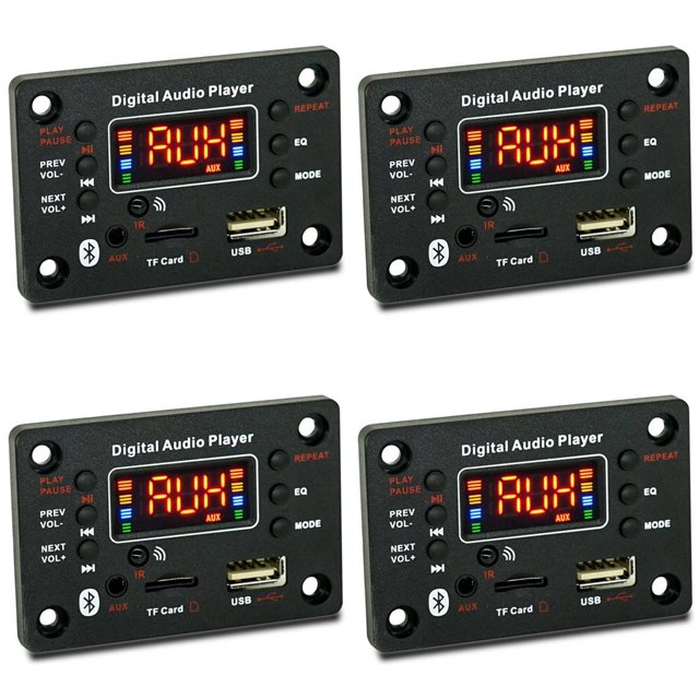 4X Módulo Bluetooth Car Audio Mp3 Decodificador Bluetooth Mp3 Placa Decodificadora Placa Amplificadora de Potencia Función de Micrófono Externo