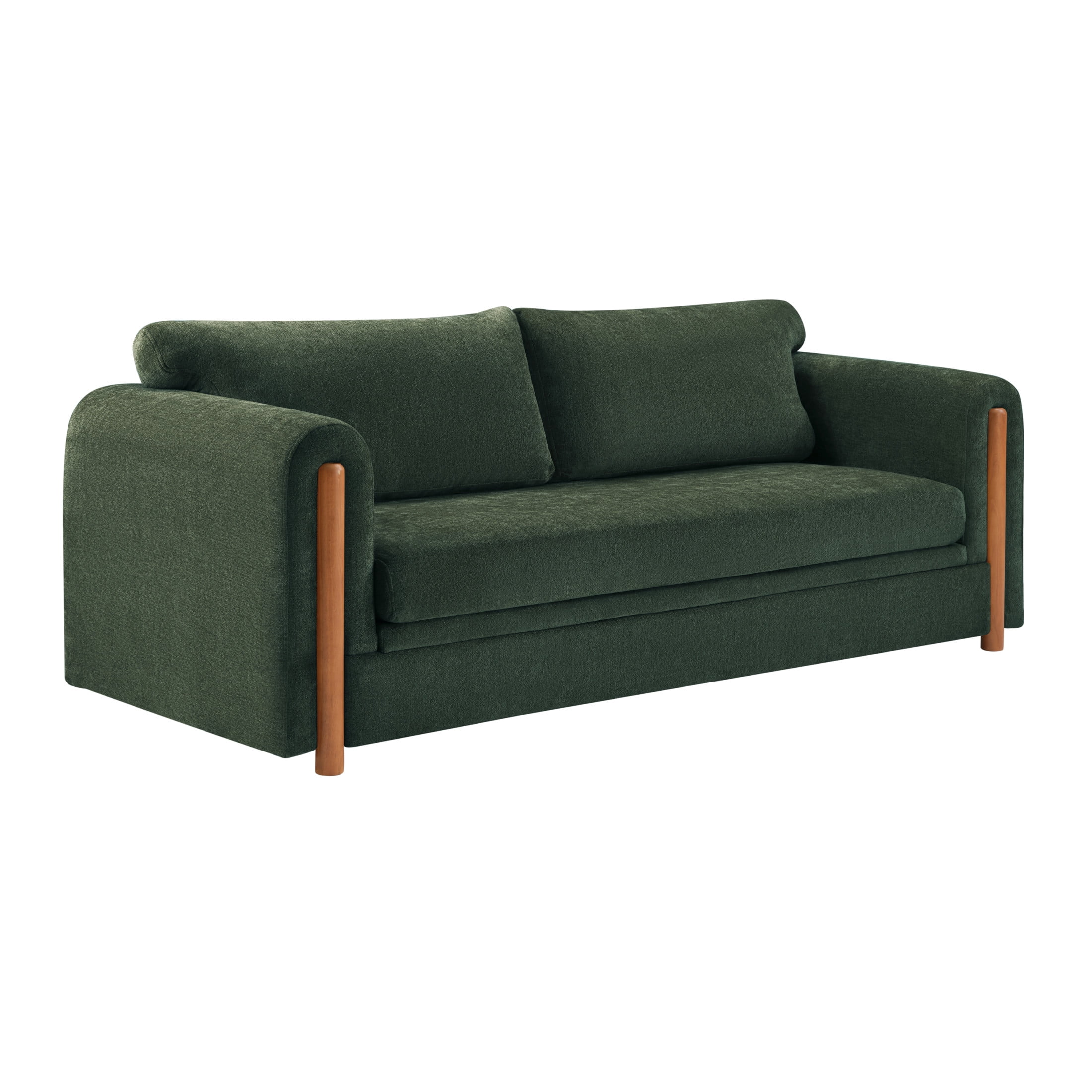 Christopher Knight Home Modern 3-seater Chenille Upholstered Sofa, Curved Arm Accent Couch, Green