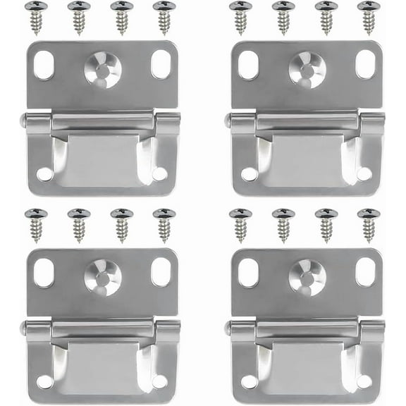 4 PCS Cooler Stainless Steel Hinges, Cooler Hinges Replacement with Screws Set Compatible with Coleman ice Chest Coolers Replacement 5235 6262 6270