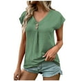 thumbnail image 1 of Birdeem Fashion Womens Summer V-Neck Solid Short Sleeve Sexy Top Blouse, 1 of 6