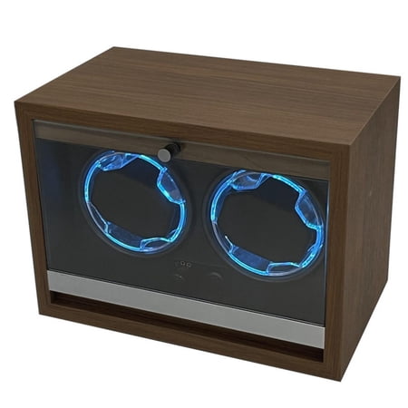 yotijay Twin Watch Winder Automatic Watch Winder with Glass Door Wooden for Bedroom, Men