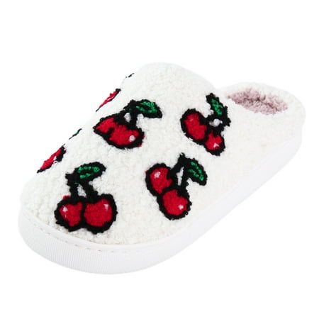 

KaLI_store Women Slippers Women s Fuzzy House Slippers Comfy Memory Foam Bedroom Slippers Warm Slip On Light Shoes Red 10.5