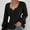 Black, variant on AOOCHASLIY Clearance Sweaters Women Casual Fashion Soild Pullover Long Sleeve V-Neck Sweater