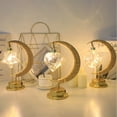 thumbnail image 4 of FFENYAN Ramadan Star Moon Table Lamp LED Decorative Light Star Light Wrought Iron Night Light Bedside Light for Living Room Bedroom, 4 of 5
