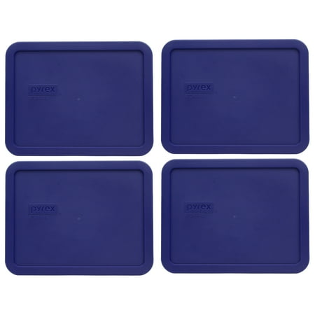 

Pyrex 7211-PC Navy Blue Rectangular Food Storage Replacement Lid Cover (4-Pack)
