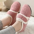 thumbnail image 2 of GHSOHS Fuzzy Slippers for Women Cozy Comfy Warm Memory Foam Cushion with Adjustable Straps Home Shoes Flat Bottom House Slippers, 2 of 5