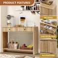 thumbnail image 4 of PHOYAL Fluted Console Table with Drawer and Open Storage Shelves, Narrow Sofa Table Entryway Table for Living Room Hallway Bedroom, Natural, 4 of 6