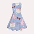 thumbnail image 5 of Spazoro Girls Midi Dresses, Brithday Cake Sleeveless A-Line Crew Neck Casual Summer Dresses for Girls Blue Size 6-7, 5 of 5