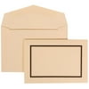 JAM Paper® Wedding Invitation Set, Small, Black and Ivory Border Set, Ivory Card with Ivory Envelope, 100/pack