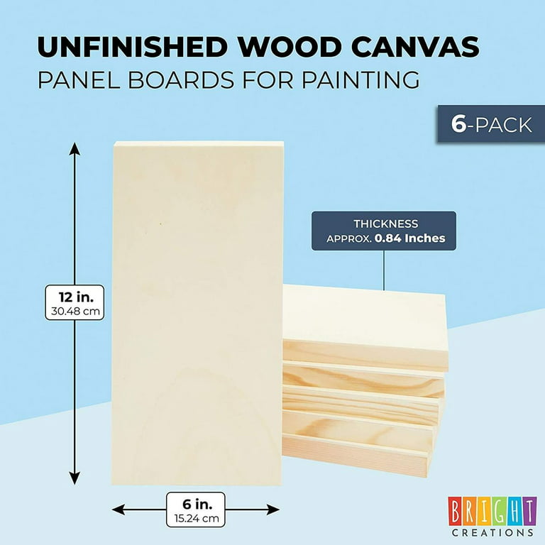 6 Pack of Unfinished Wood Canvas Boards for Painting, 8x10 Inch Deep Cradle  Wooden Panels for Crafts (Blank, 0.85 Inches Thick)