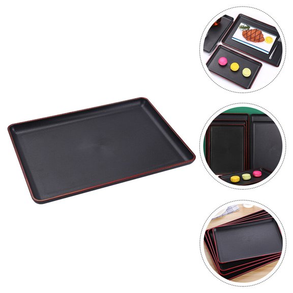 Raindrops 1Pcs Large Capacity Design Food Serving Tray For Countertop Storage Tray Black 35x25in
