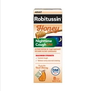 Robitussin Honey Nighttime Cough DM Max - Controls Cough, Runny Nose and Sneezing - Adult Formula, 8 Fl Oz