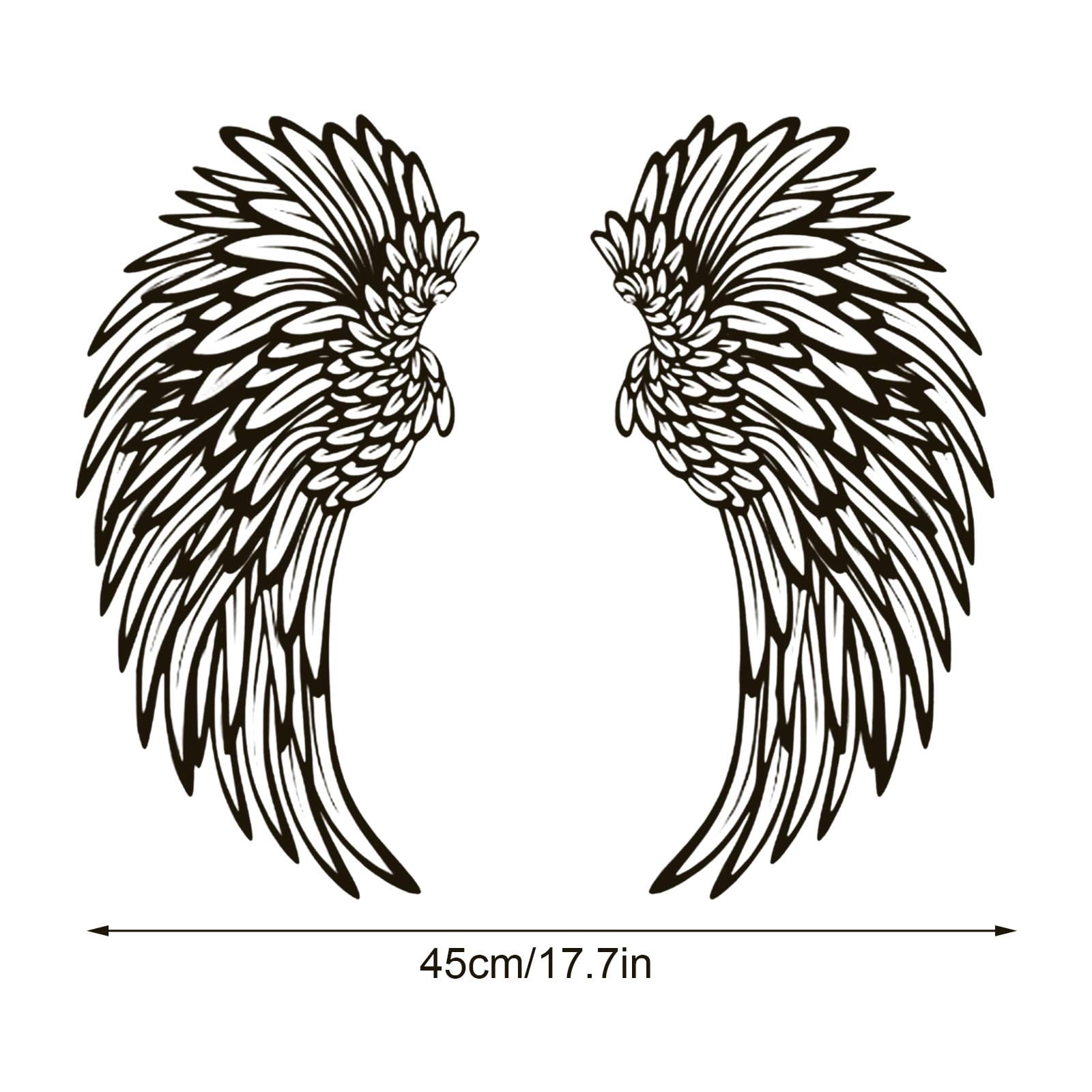 Hesxuno Large Metal Angel Wall Decoration, Angel Wall Sculpture Art