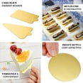 thumbnail image 4 of Efavormart 50 Pack | Mini Gold Rectangle Dessert Slice Paper Trays, Cake Boards - 2.4"X4", 4 of 11