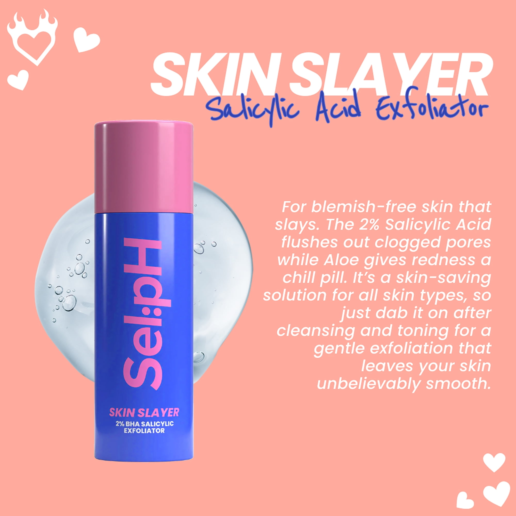 Sel:pH Skin Slayer 2 Percent Salicylic Exfoliator, Face Cleanser, 4 oz