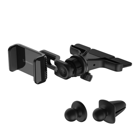 Scosche UH4CDPDV-SP Car Mount 3-in-1 Universal CD/Dash/Vent Mount Kit for Car w/ 360° Rotation Black