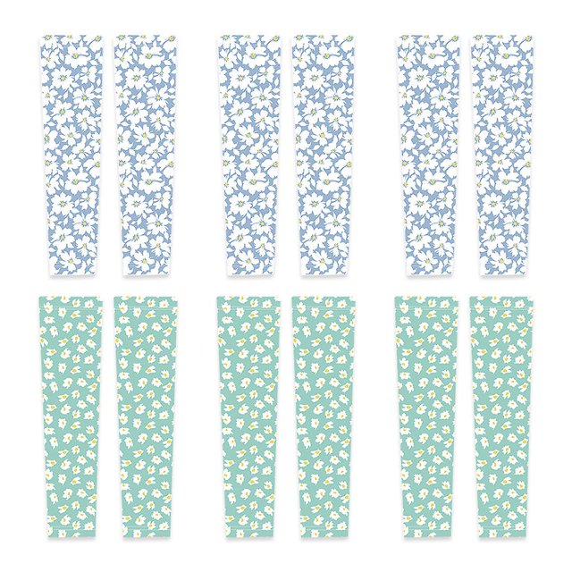 Style 3 6 pares de mangas de protección solar de verano para niña, mangas protectoras de brazo antiultravioleta finas de seda helada para conducción al aire libre