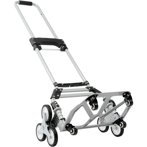 BENTISM Stair Climbing Cart, 220 lbs Capacity Hand Truck with Adjustable Handle, Folding Dolly Cart for Stairs, Stair Climbing Dolly Hand Carts with 10 Wheels for Shopping, Moving, Office Use