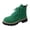 Y-055 Green, variant on Y-055 Mint Green Womens Winter Casual Boots Round Toe Lace Up Low Heel Chunky Warm Fleece Faux Suede