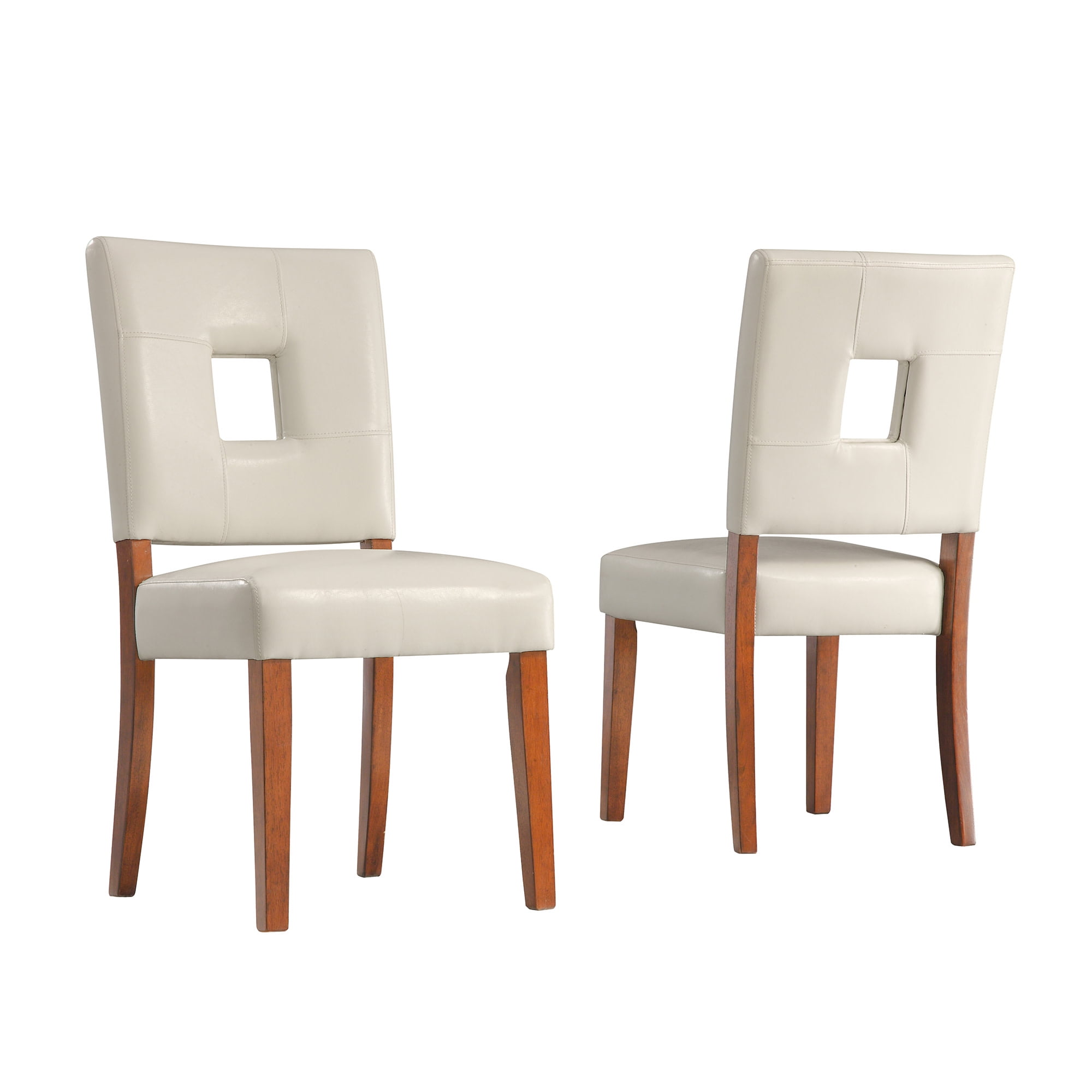 Weston Home Sive White Faux Leather Dining Chairs, Set of 2