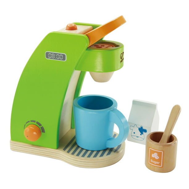Kid's Coffee Maker Wooden Play Kitchen Set with Accessories