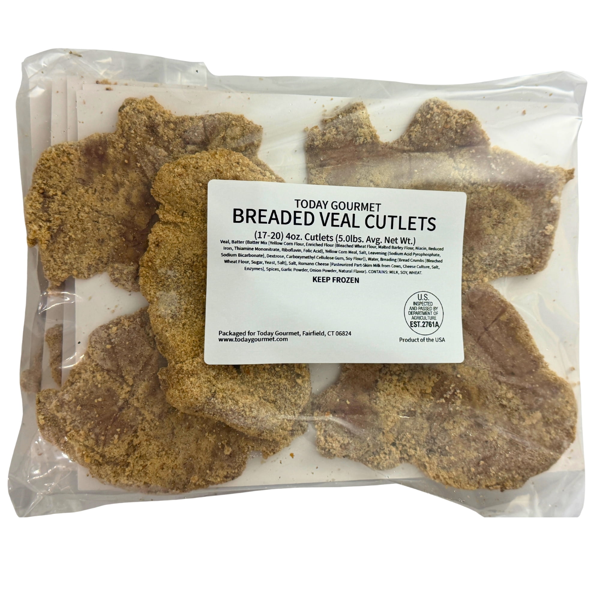Today Gourmet Breaded Veal Cutlets - (17-20) 4oz. Cutlets - 5lbs.