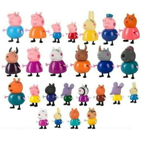 PEPPA PIG MINI FIGURE PACK PLAYSET CUTE TOY COLLECTION - 4PC 10PC 21PC 25PC (Peppa Pig Best Friend)