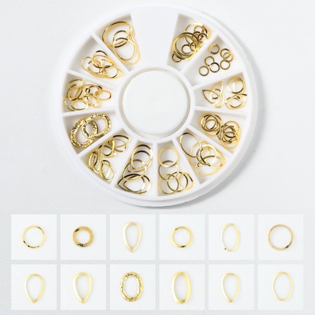 Joyas para uñas con remaches de estrella y luna, aleación hueca, decoración de uñas, joyas con remaches